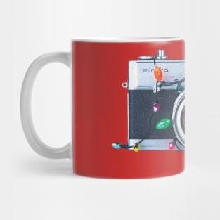 Christmas Lights Vintage Camera - painterly style Mug